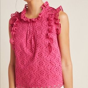 Anthropologie Maeve Tilly Eyelet Blouse, Size 6